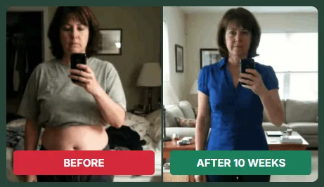 Before and after customer story graphic