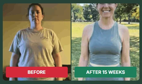 Before and after customer story graphic